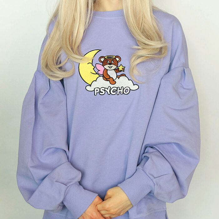 Psycho Bear Y2K Sweatshirt - Trendy 2000s Fashion Aesthetic Top