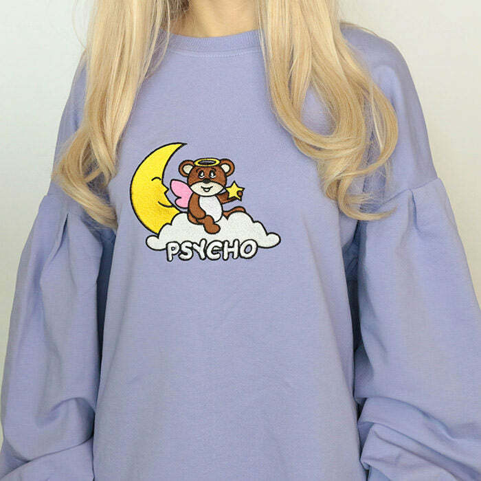 Psycho Bear Y2K Sweatshirt - Trendy 2000s Fashion Aesthetic Top