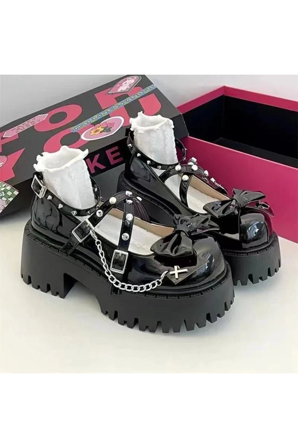 Punk Princess Y2K Platform Shoes - Trendy 2000s Style Footwear