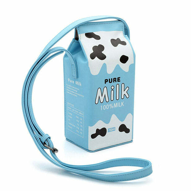 Pure Milk Mini Handbag - Y2K Fashion Essential for Trendy Outfits