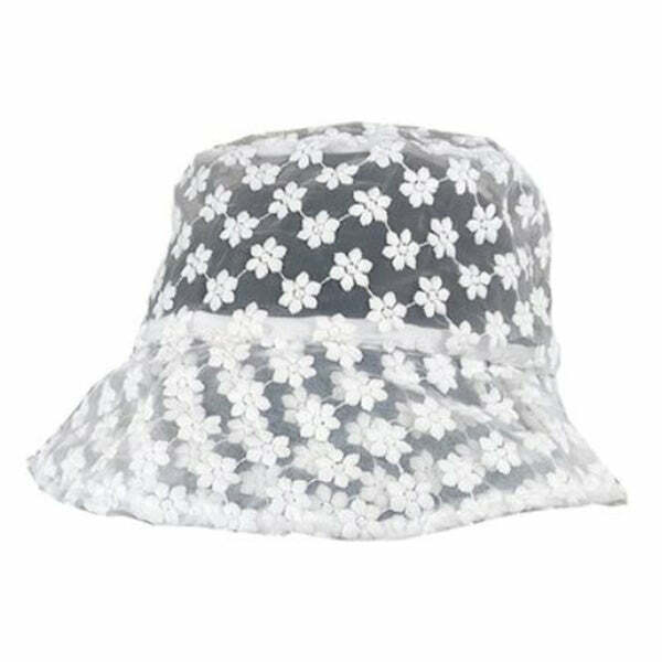 Pure Nocturne Lace Bucket Hat - Y2K Fashion Essential for Trendy Looks