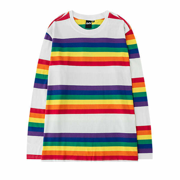 Rainbow Connect Long Sleeve Tee - Y2K Fashion Essential for 2000s Style