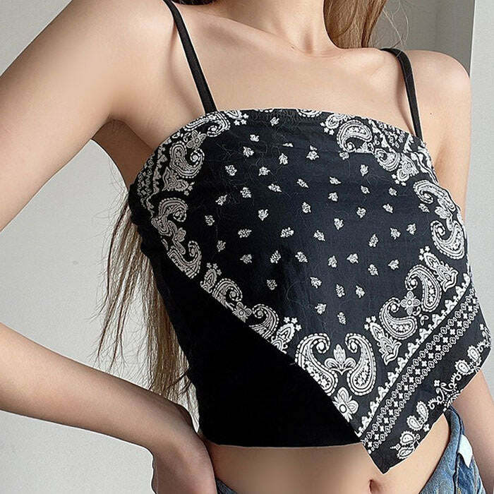 Rebel Bandana Tank Top - Y2K Fashion Essential for Iconic 2000s Style