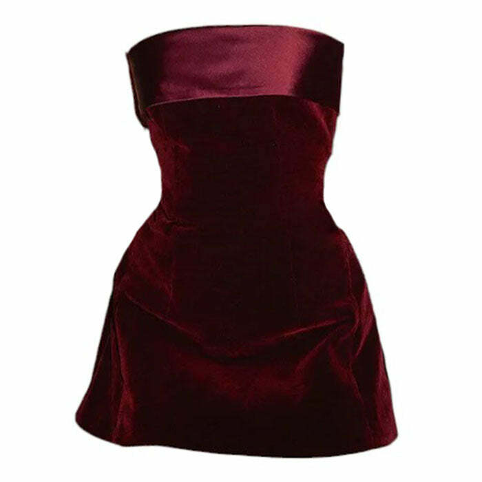 Rich Girl Velvet Mini Dress - Y2K Fashion Inspired 2000s Style