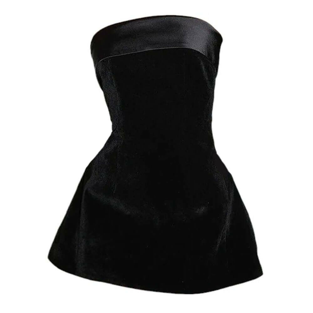 Rich Girl Velvet Mini Dress - Y2K Fashion Inspired 2000s Style