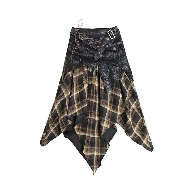 Rogue Plaid Patch Skirt - Y2K Fashion Essential for Trendy Outfits