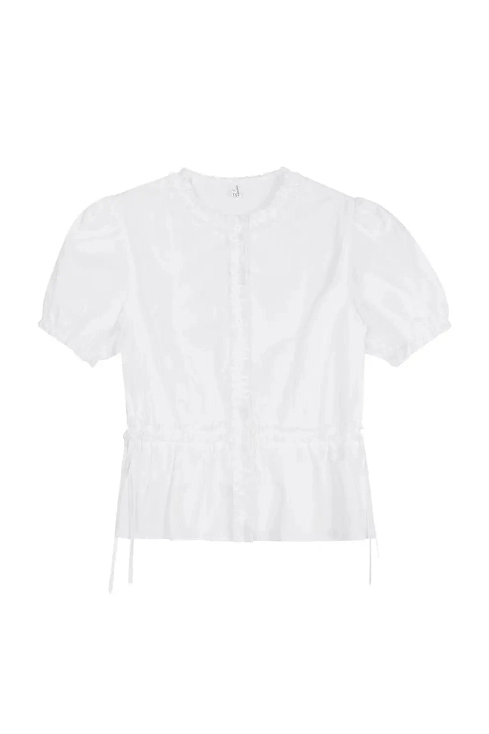 Ruffled Elegance Y2K Button-Up Blouse - Trendy 2000s Fashion Top