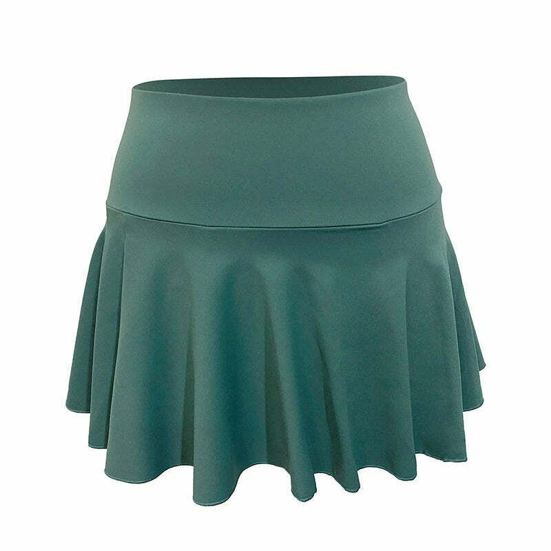 Saint-Tropez Green Tennis Skirt - Y2K Fashion Essential for 2000s Style