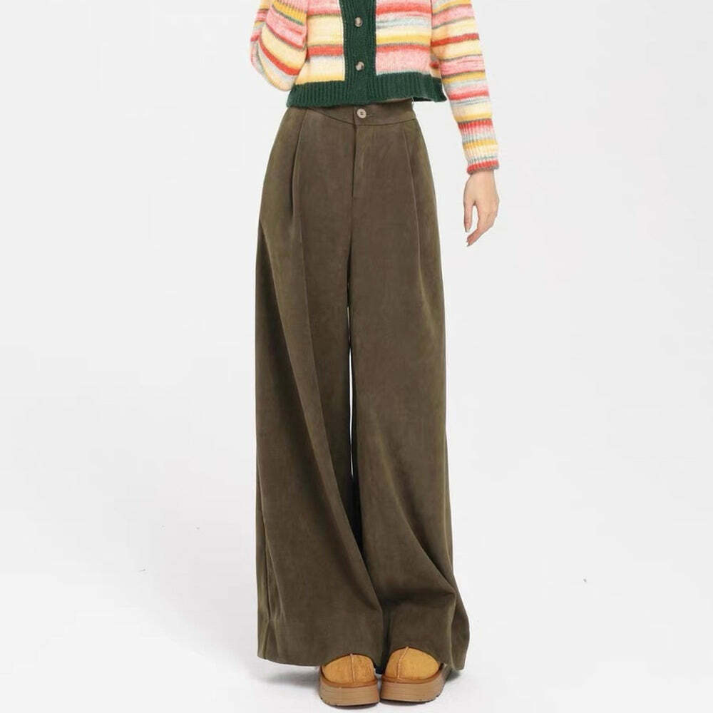 Secret Crush Y2K Wide Leg Cord Pants - Trendy 2000s Style for Women