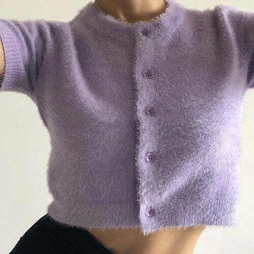 Self Made Fuzzy Top: Embrace Y2K Fashion with Cozy 2000s Style