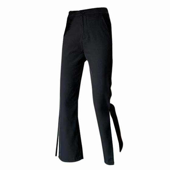 Self Made Y2K Slit Pants - Trendy 2000s Fashion for Unique Style