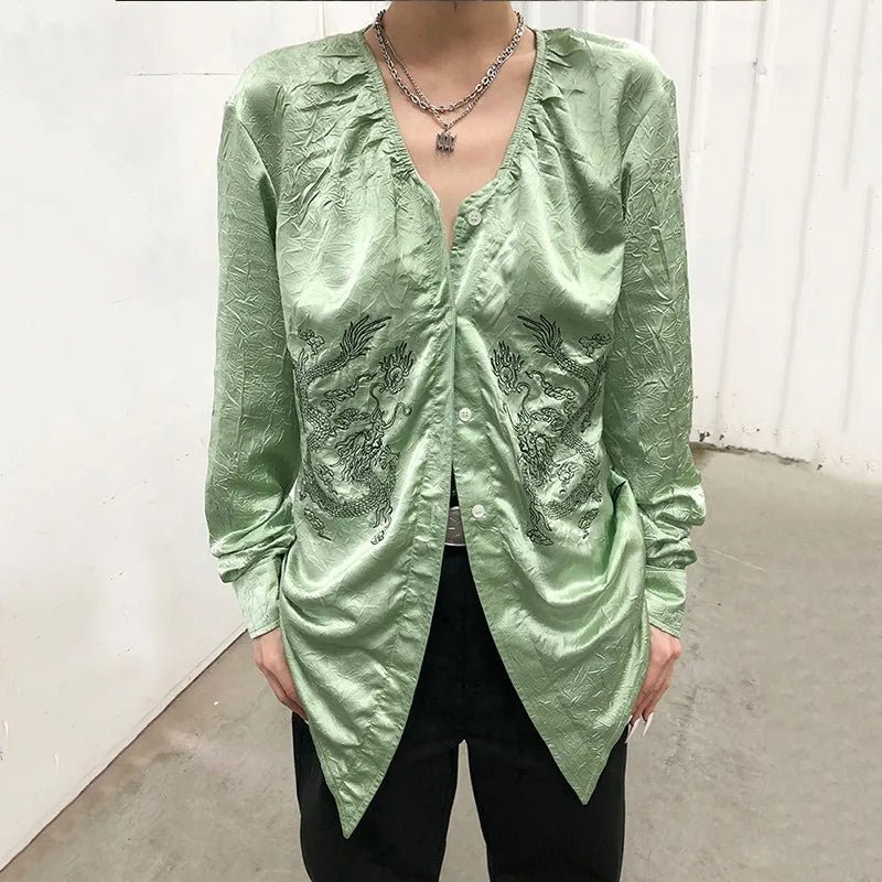 Serpent Jade Shirt: Embrace Y2K Fashion with 2000s Style Aesthetic