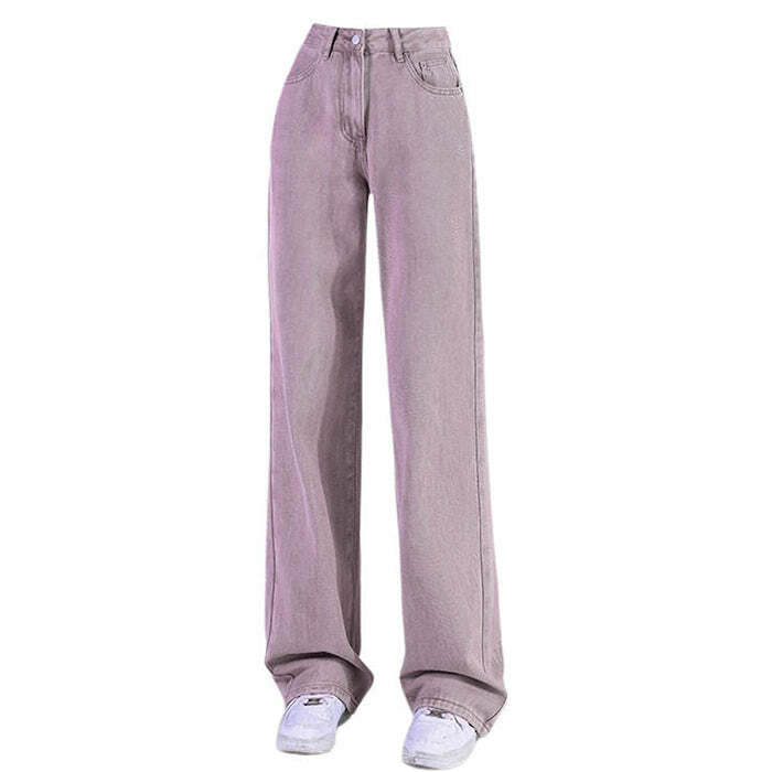 Skater Girl Lavender Jeans - Y2K Fashion Essential for Trendy Outfits