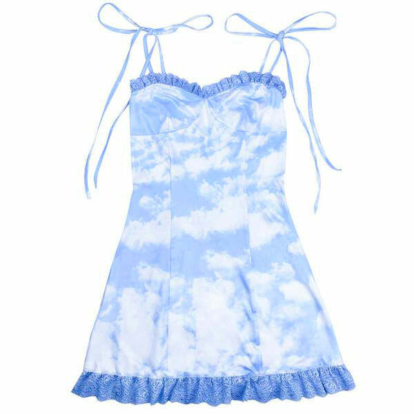 Sky Mini Dress - Y2K Fashion Essential for Iconic 2000s Style