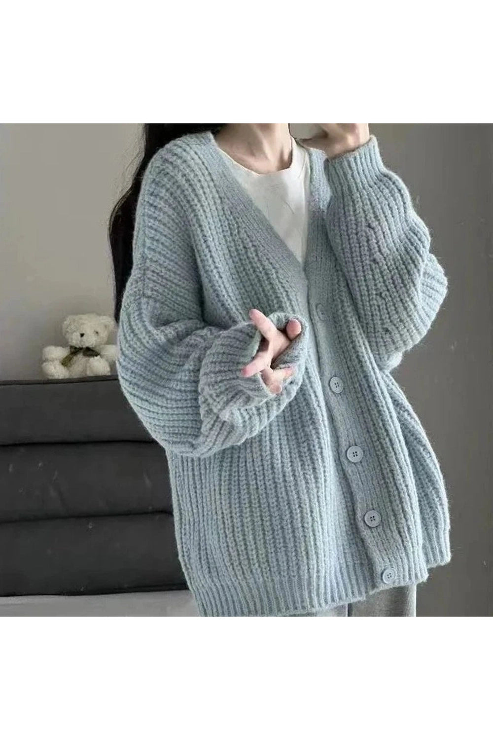 Soft Blush Chunky Cardigan - Y2K Fashion Essential for Cozy Style