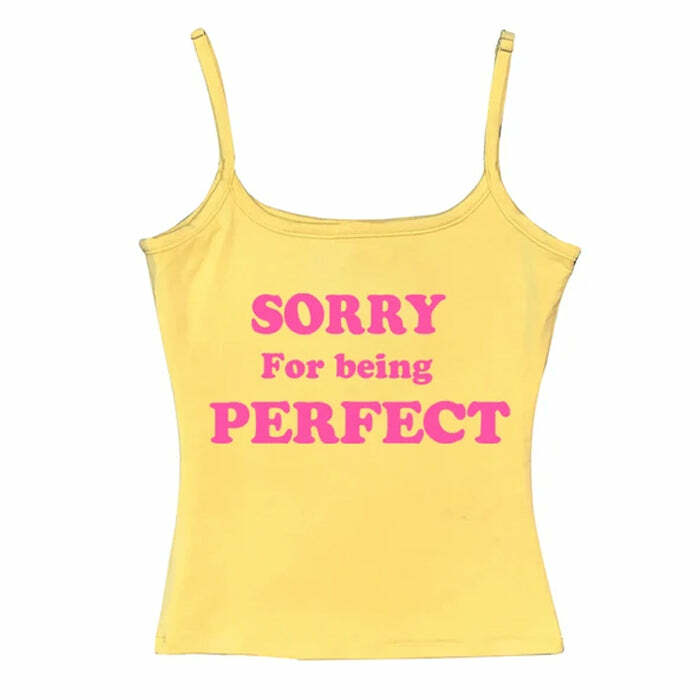 Sorry For Being Perfect Y2K Tank Top - Trendy 2000s Style Essential