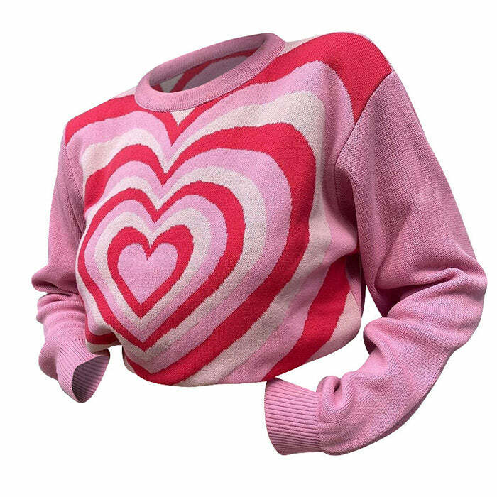 Spreading Love Y2K Aesthetic Jumper - Trendy 2000s Fashion Style