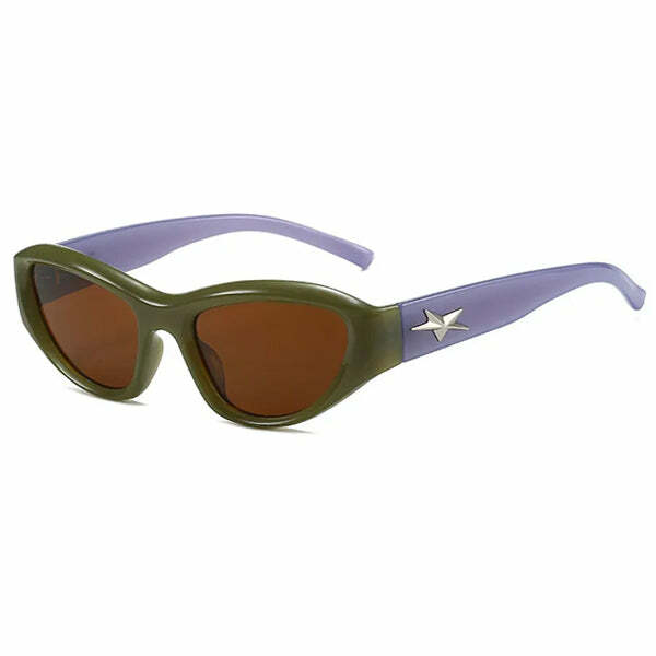 Star Cat Eye Sunglasses - Y2K Fashion Statement for Trendy Looks