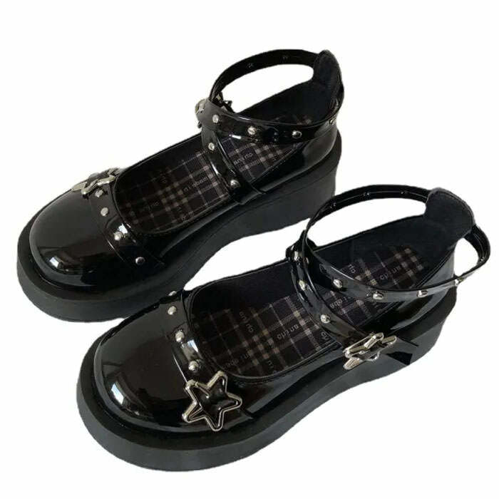 Star Girl Y2K Buckle Platform Sandals - Trendy 2000s Style Footwear