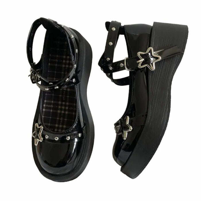 Star Girl Y2K Buckle Platform Sandals - Trendy 2000s Style Footwear