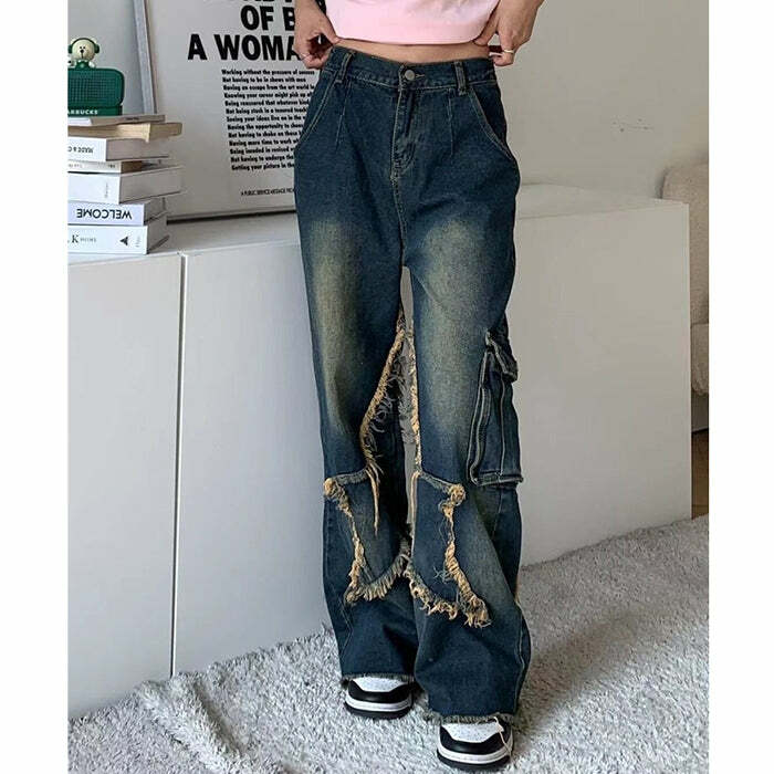 Star Girl Y2K Cargo Jeans - Trendy 2000s Style for Effortless Looks