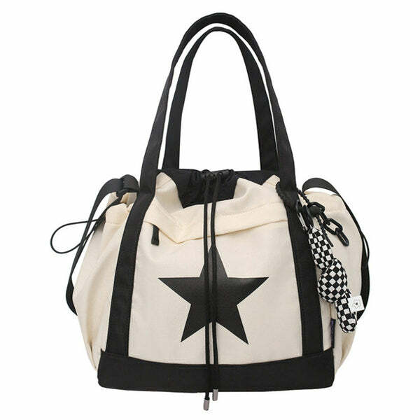 Star Girl Y2K Nylon Handbag - Trendy 2000s Fashion Accessory