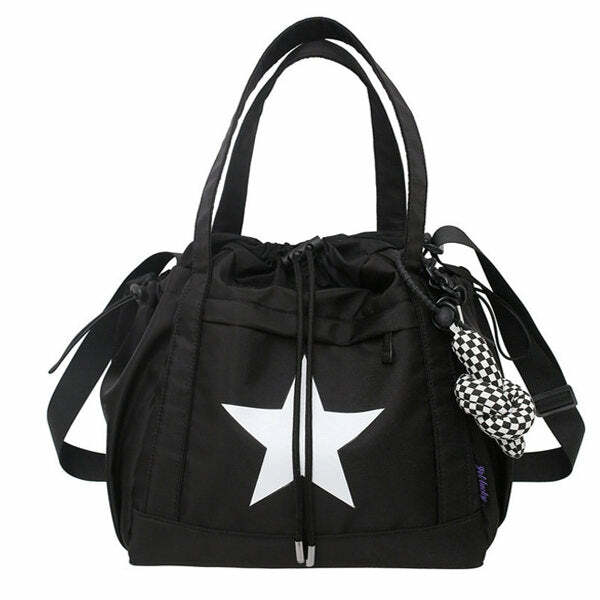 Star Girl Y2K Nylon Handbag - Trendy 2000s Fashion Accessory