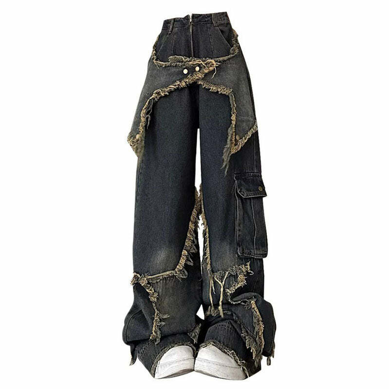 Star Girl Y2K Wide Leg Jeans - Trendy 2000s Fashion for Effortless Style