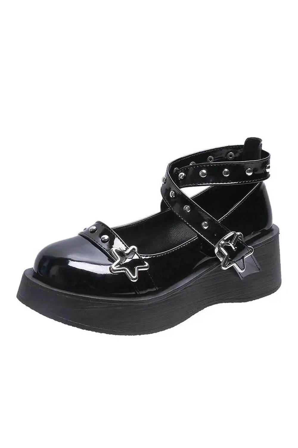 Starry Goth Platform Mary Janes: Y2K Fashion Must-Have Shoes