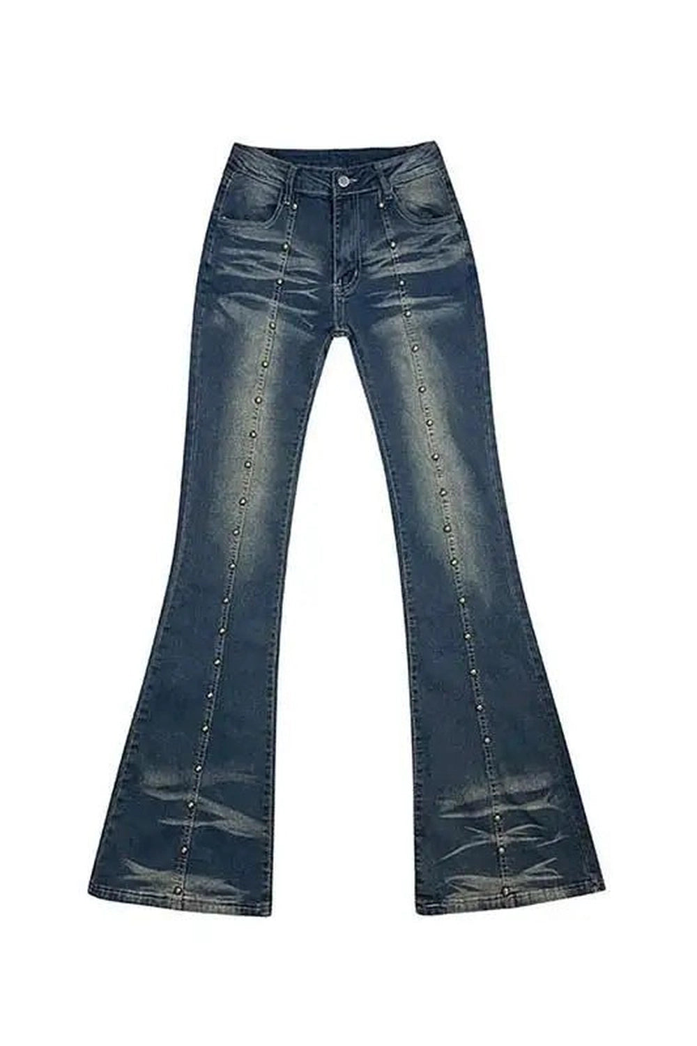 Stellar Studded Flare Jeans - Y2K Fashion Must-Have for 2000s Style