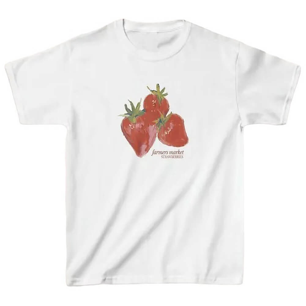 Strawberry Graphic T-Shirt - Y2K Aesthetic 2000s Fashion Essential