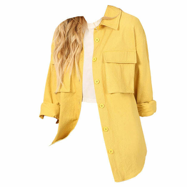 Sunshine Yellow Y2K Fashion Shirt - Trendy 2000s Style Top