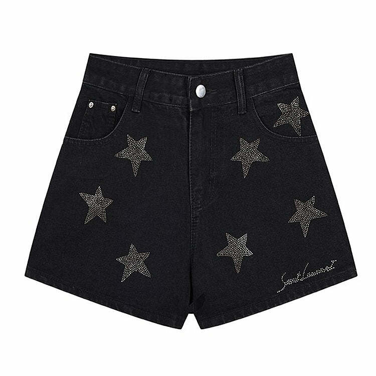 Superstar Behavior Y2K Rhinestone Shorts - Trendy 2000s Style