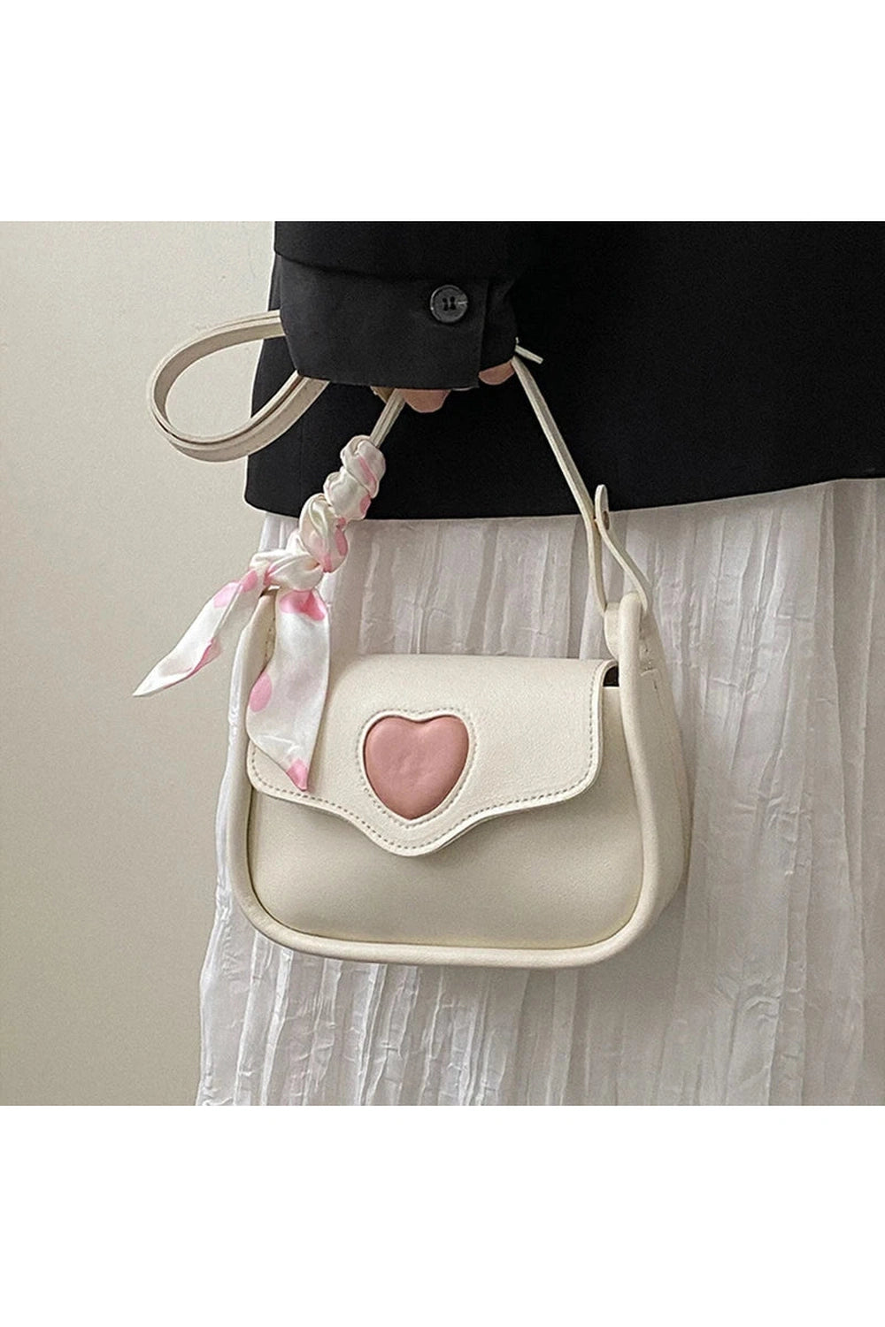 Sweetheart Charm Shoulder Bag - Y2K Fashion Essential for Stylish Looks