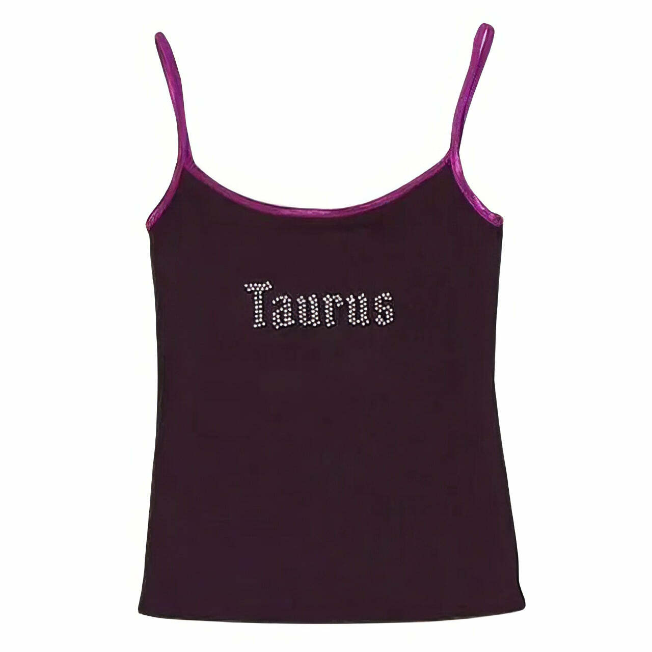 Taurus Zodiac Y2K Rhinestone Top - Trendy 2000s Fashion Aesthetic