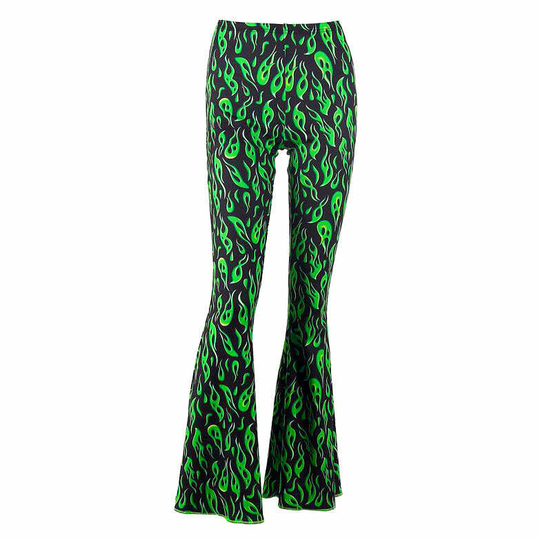 Toxic Flame Y2K Flared Pants - Trendy 2000s Style for Bold Looks