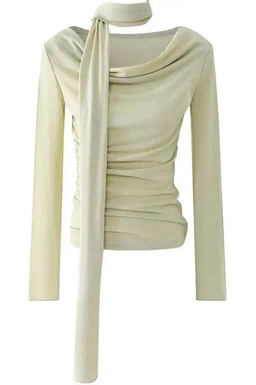 Trendy Asymmetrical Drape Neck Top - Y2K Fashion Essential