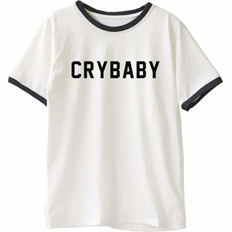 Trendy Crybaby T-Shirt - Y2K Fashion Essential for 2000s Style Lovers