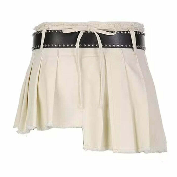 Trendy Distressed Mini Skirt - Y2K Fashion Essential for 2000s Style