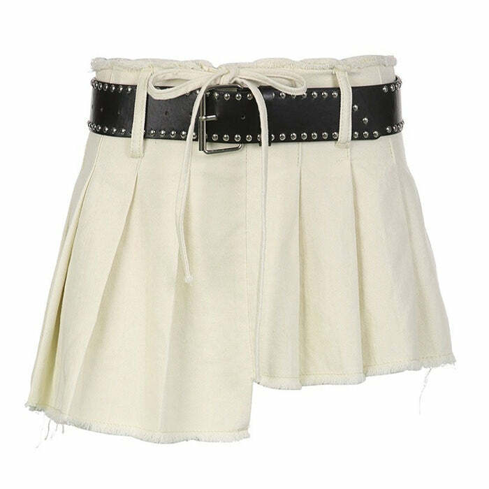 Trendy Distressed Mini Skirt - Y2K Fashion Essential for 2000s Style