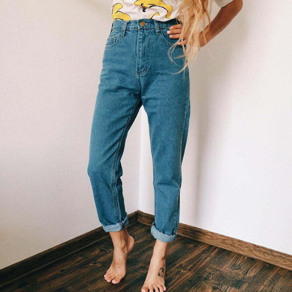 Trendy High Waisted Mom Jeans - Y2K Fashion Essential for 2000s Style