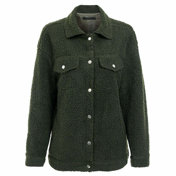 Trendy Oversized Teddy Jacket - Y2K Fashion Essential for Cozy Style