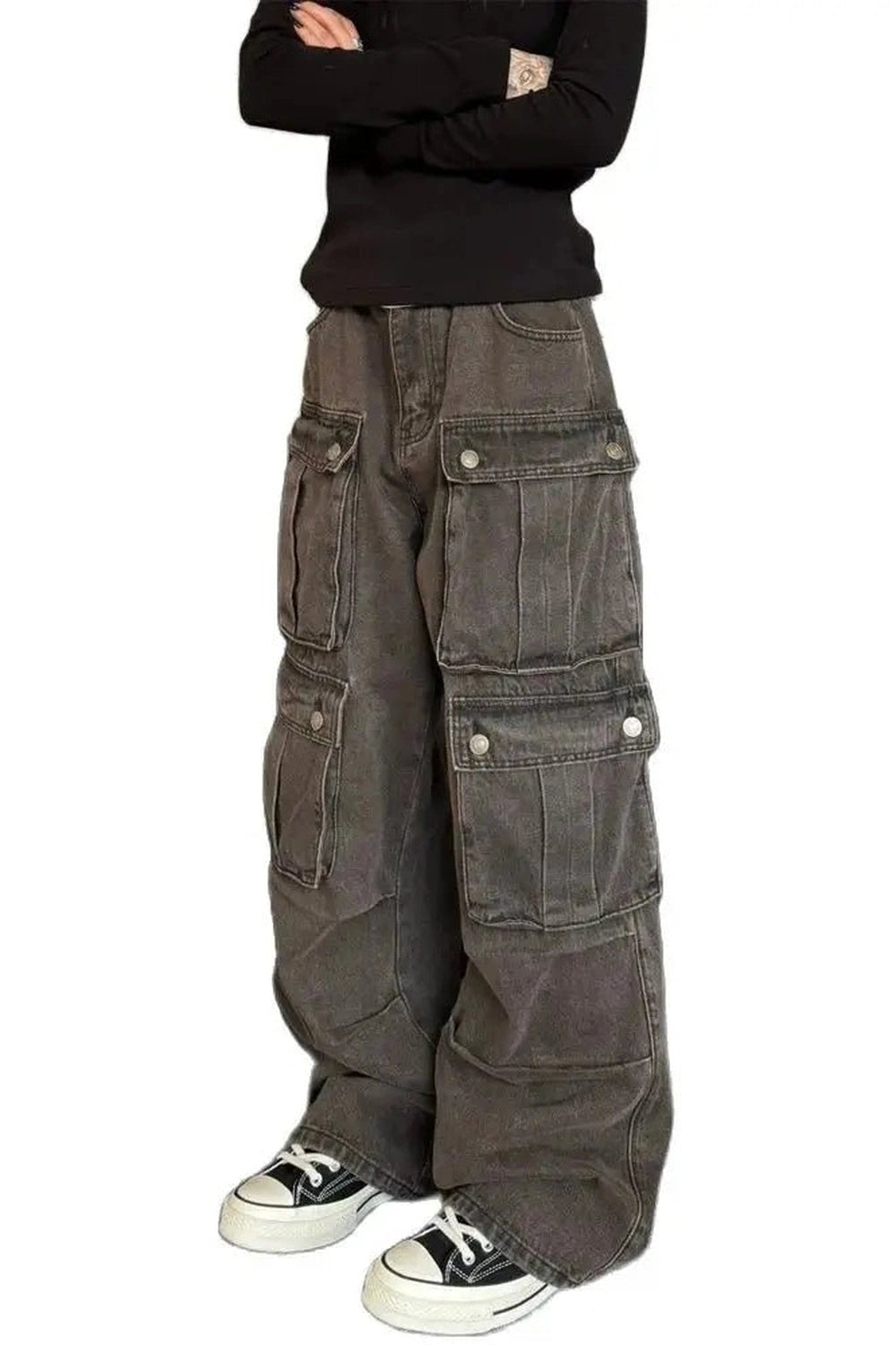 Trendy Oversized Utility Cargo Pants - Y2K Fashion Essential