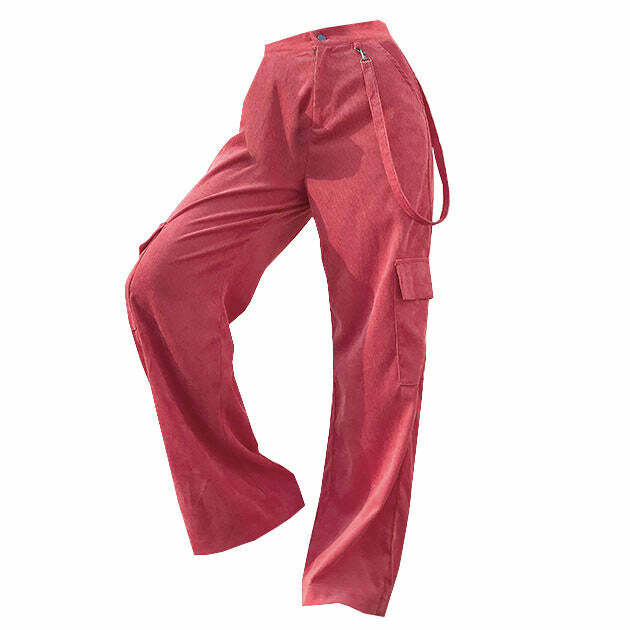 Trendy Pink Cord Cargo Pants - Y2K Fashion Essential for Stylish Outfits