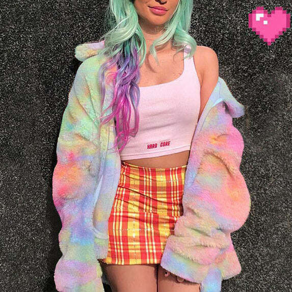 Trendy Tie Dye Teddy Jacket - Embrace Y2K Fashion Aesthetic Today!