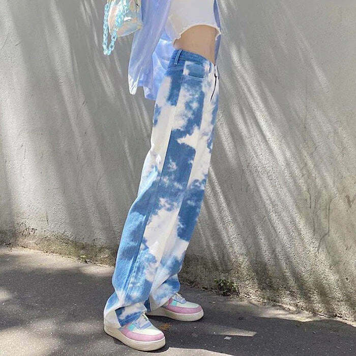 Trendy Tie Dye Wide Pants - Embrace Y2K Fashion & 2000s Style