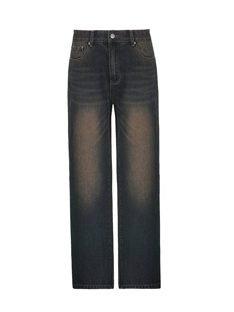 Trendy Washed Denim Wide-Leg Jeans for Y2K Fashion Lovers