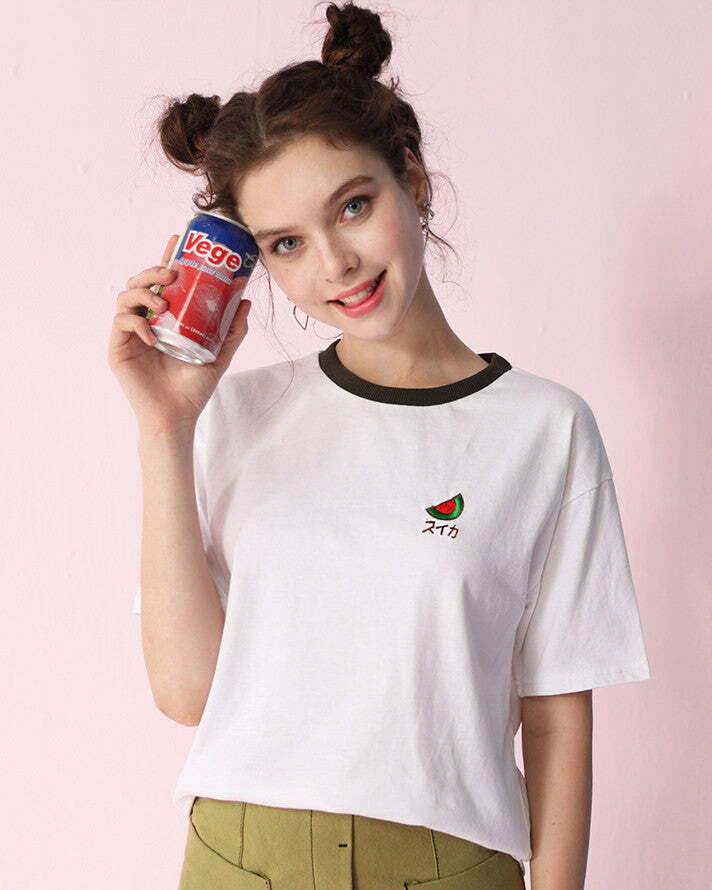 Trendy Watermelon Tee - Y2K Fashion Essential for 2000s Style Lovers