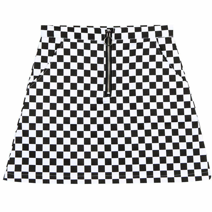 Trendy Y2K Checker Skirt - Embrace 2000s Fashion with Style