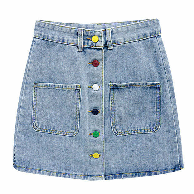 Trendy Y2K Denim Skirt - Vintage 2000s Style for Effortless Outfits